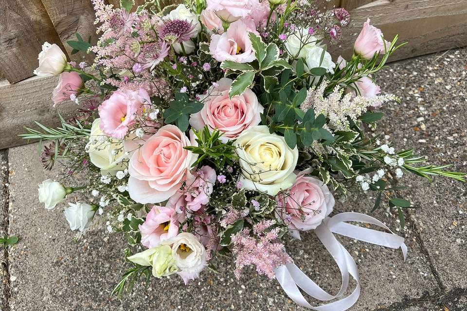 Blush and ivory bridal bouquet