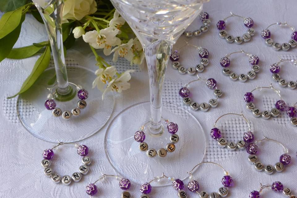 Wine Glass Charms By Mrs Nicsy