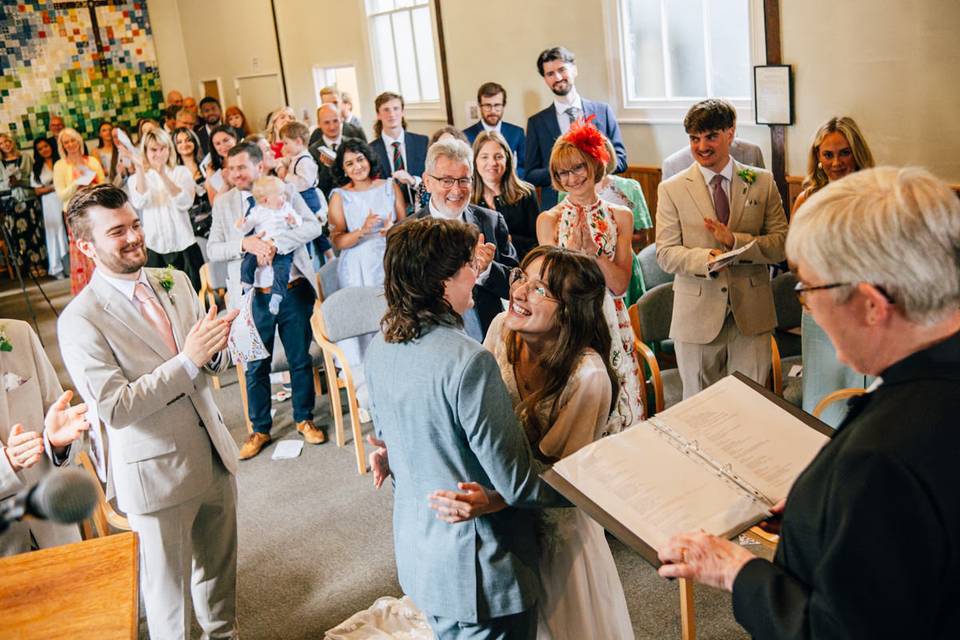 Just married, candid