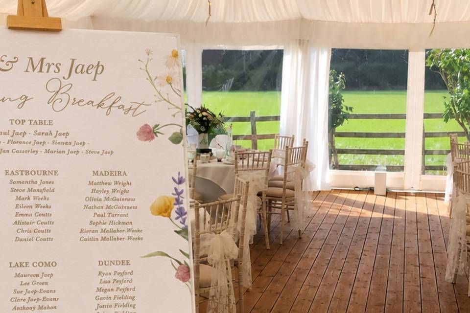 Full day wedding styling