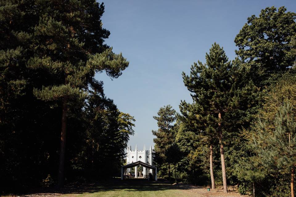 Gothic Temple set for ceremony