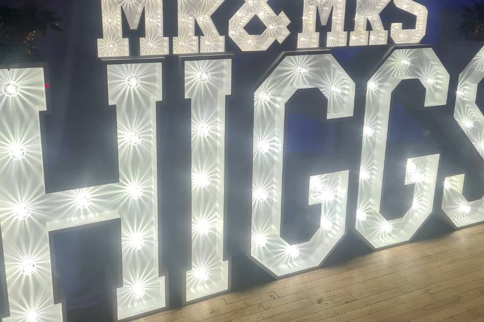 Light up surname with topper