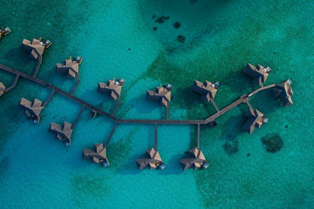 Overwater villas in the Maldiv