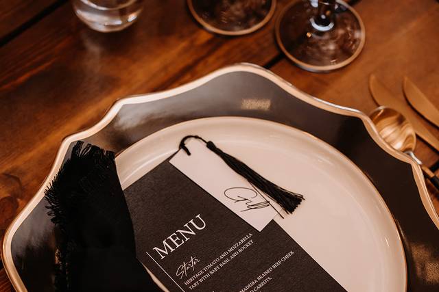 Menu with name card and tassle