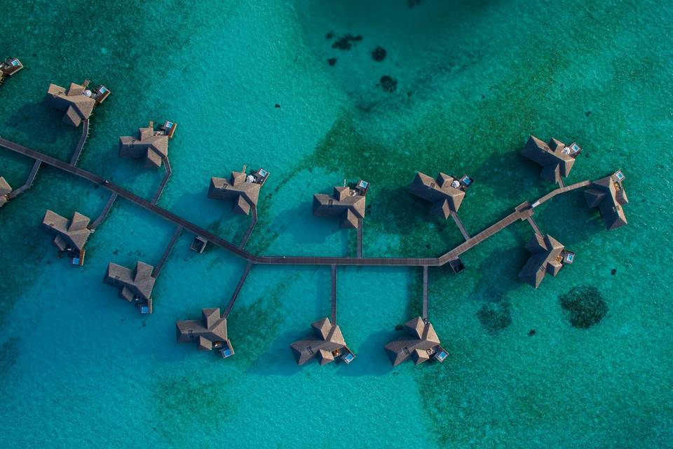 Overwater villas in the Maldiv
