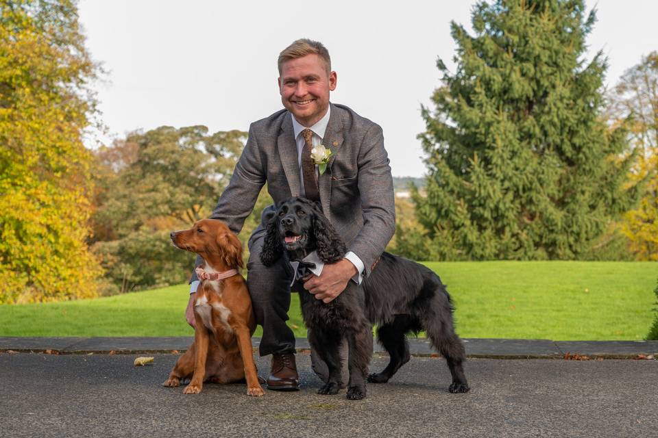 A groom and his pooches