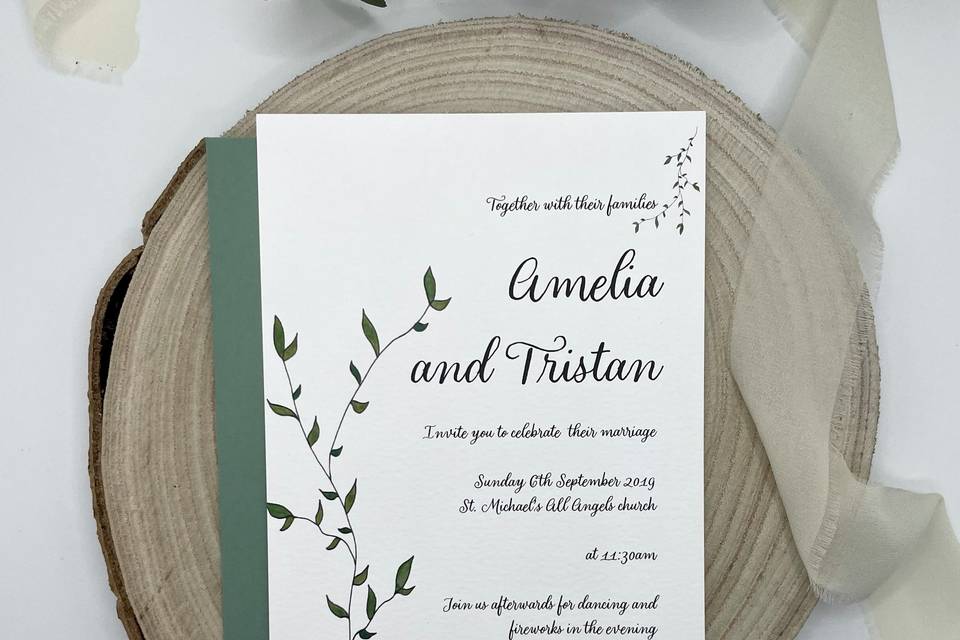 Green vine Collection invite