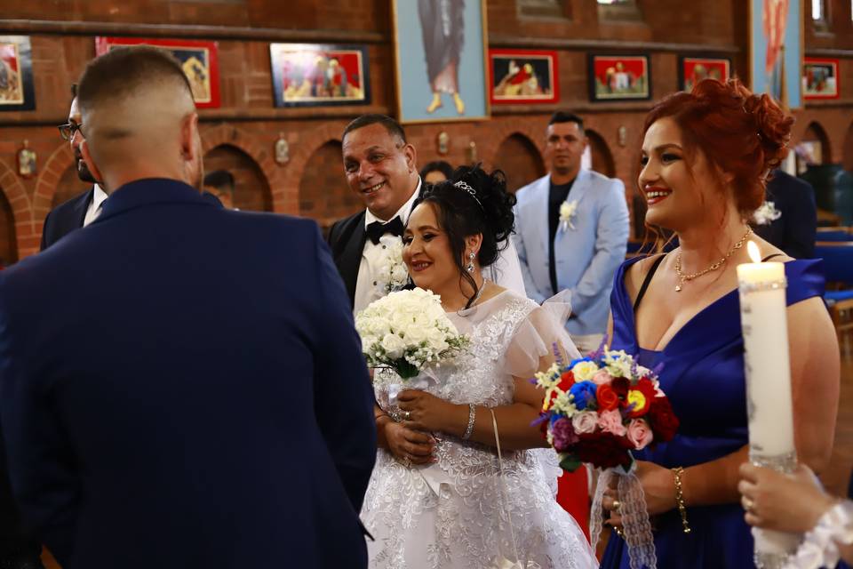 Bride and groom at ceremony