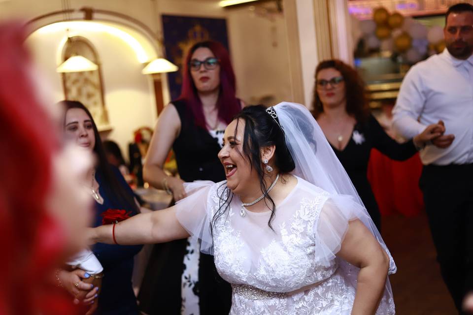 Bride dancing