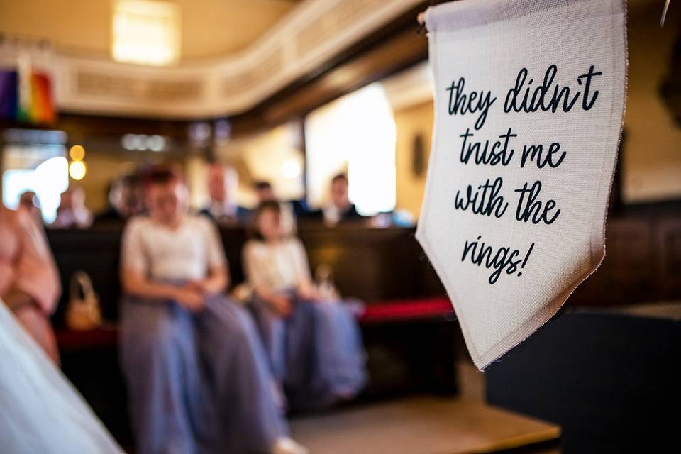 Wedding church info board