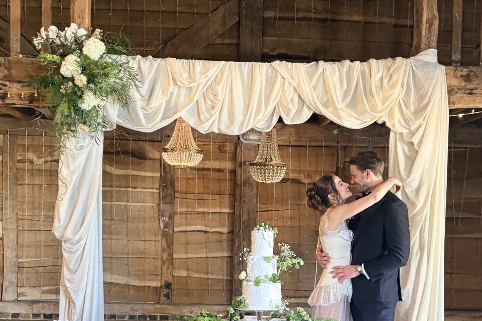 Cake table & Archway draping