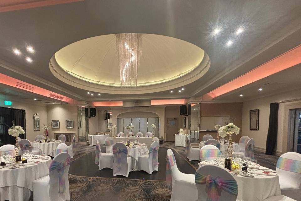 Rainbow sash wedding