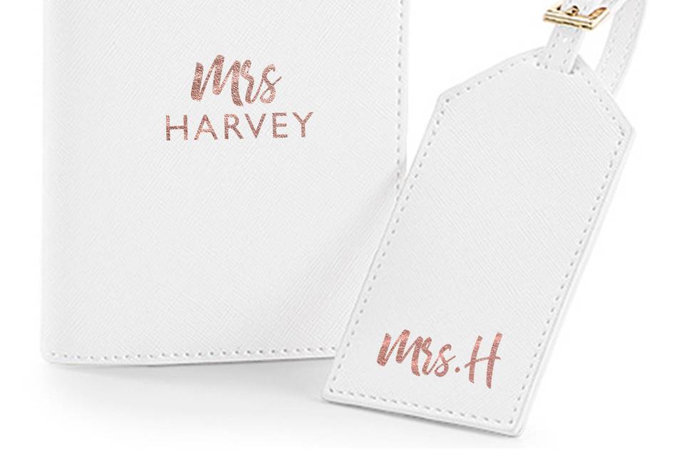 Personalised passport cover and tag