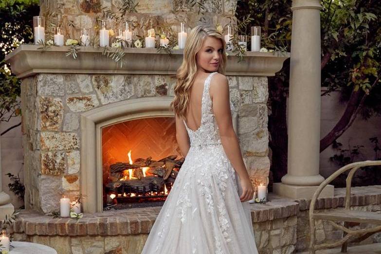 Modern boho soft wedding dress