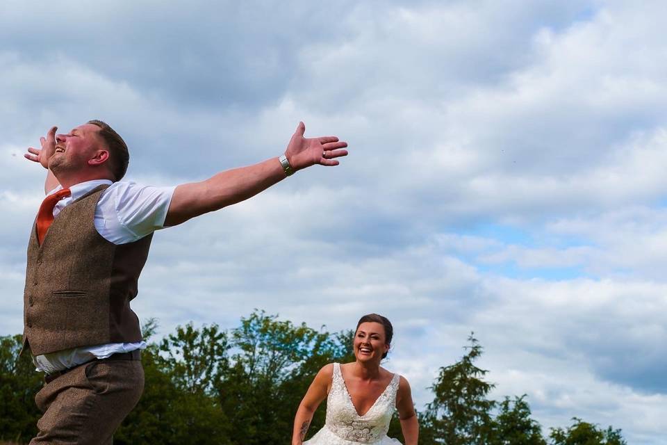 A happy groom.