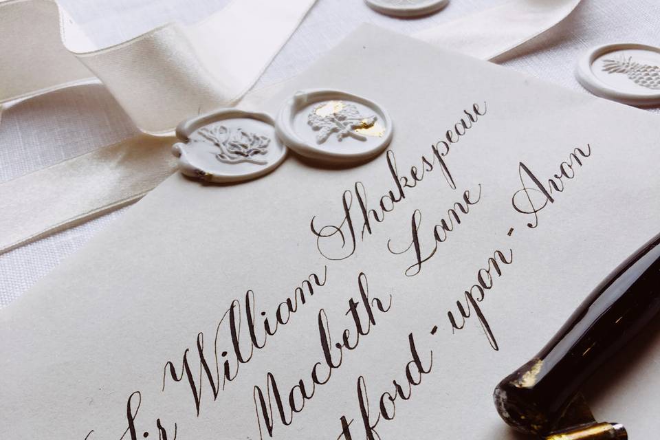 Copperplate envelope