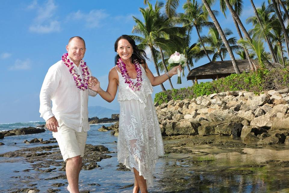 Vow renewal on the beach