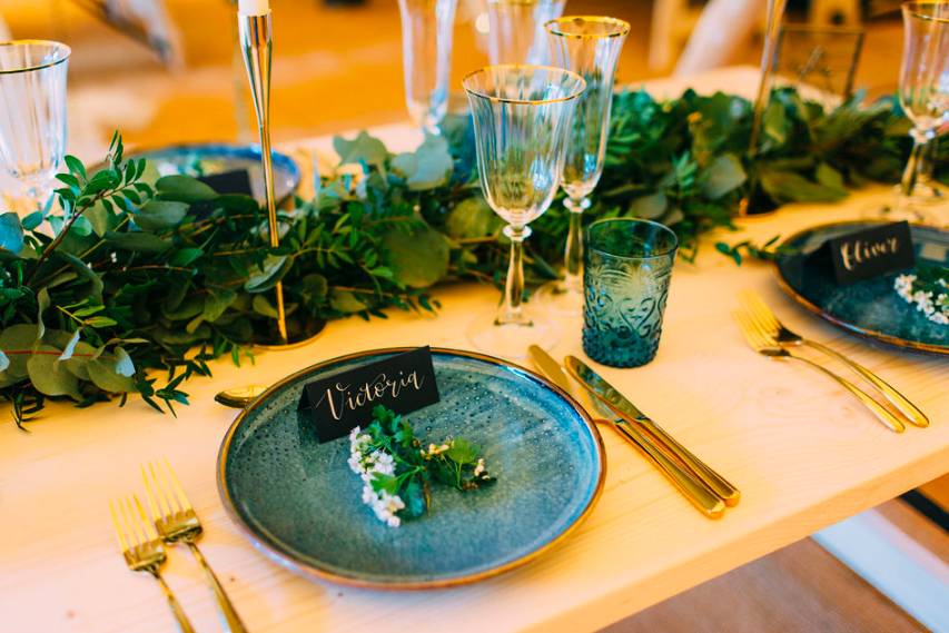 Rustic wooden tables