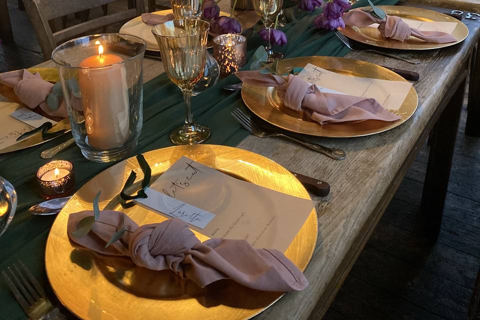 Wedding breakfast setup