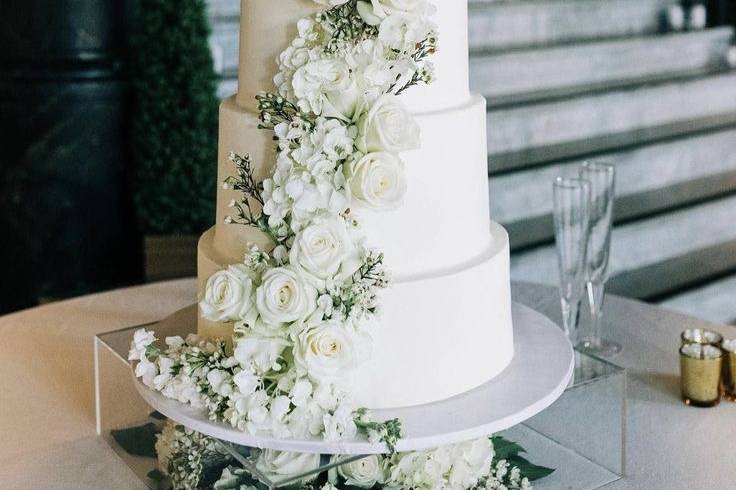 Tiered cake with floral