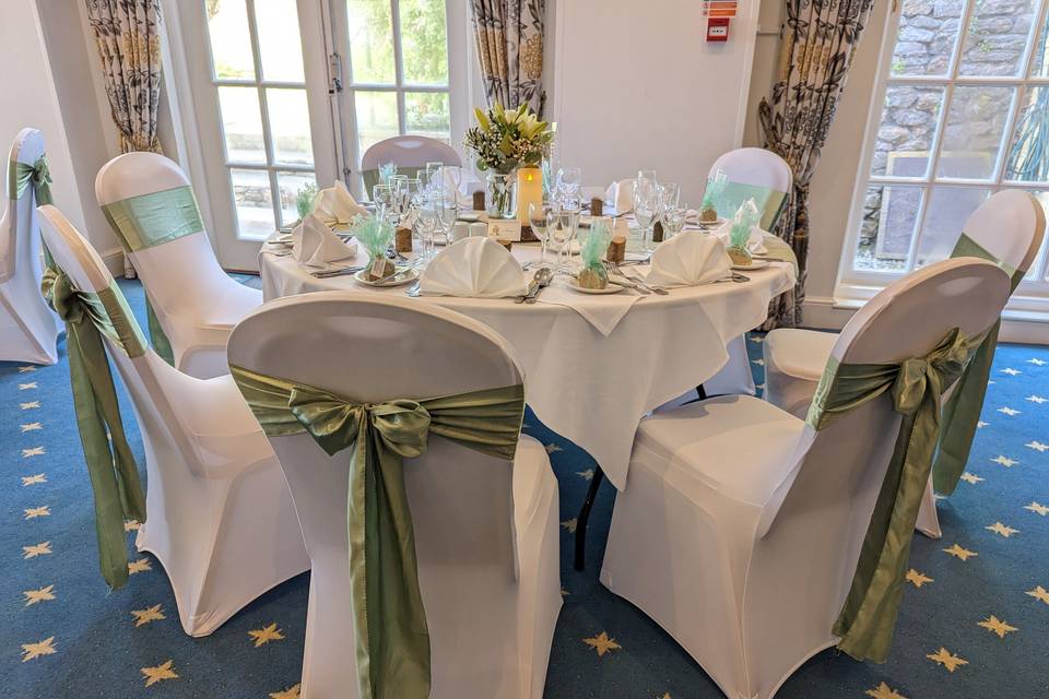 Sage green table setup
