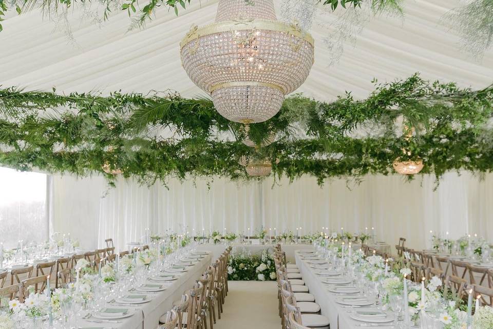 Marquee wedding at home