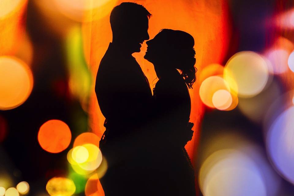 Couple in silhouette - J S Coates Wedding Photography