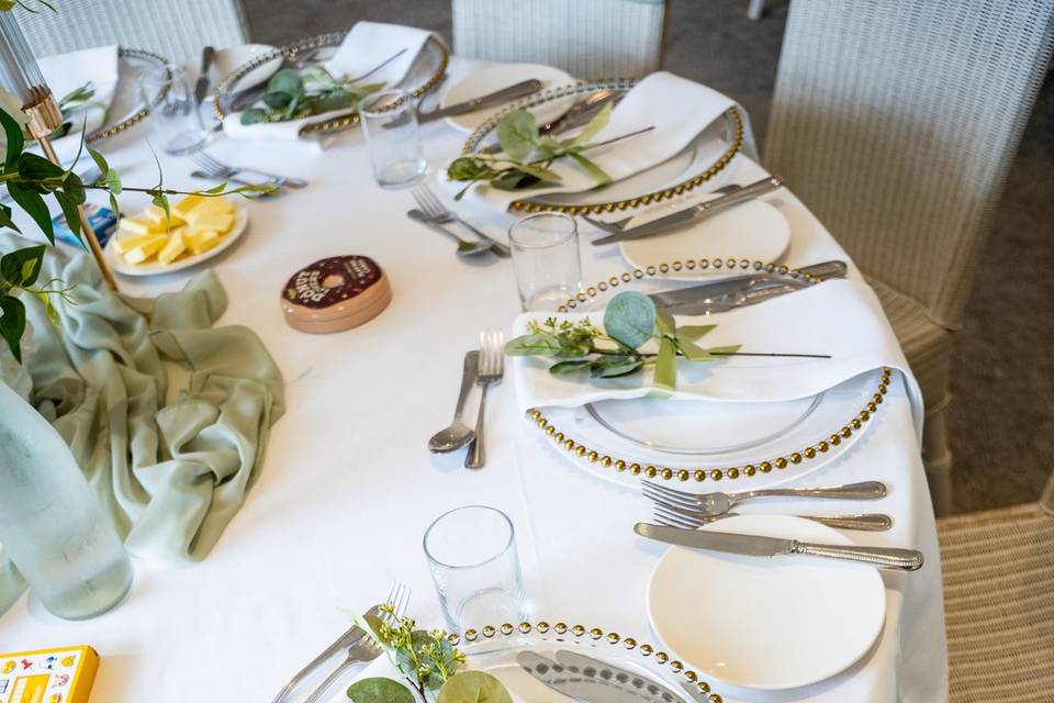 Fully set festive table