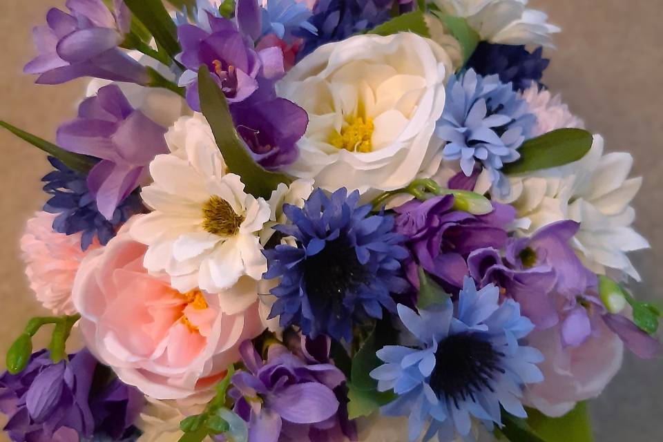 Pink blue and purple