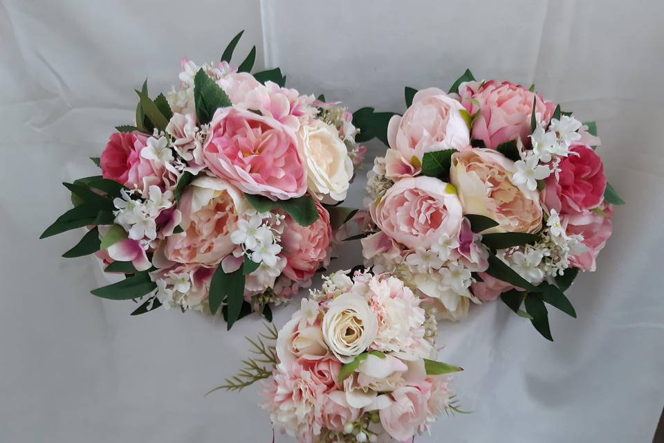 White and pale pink Peonies