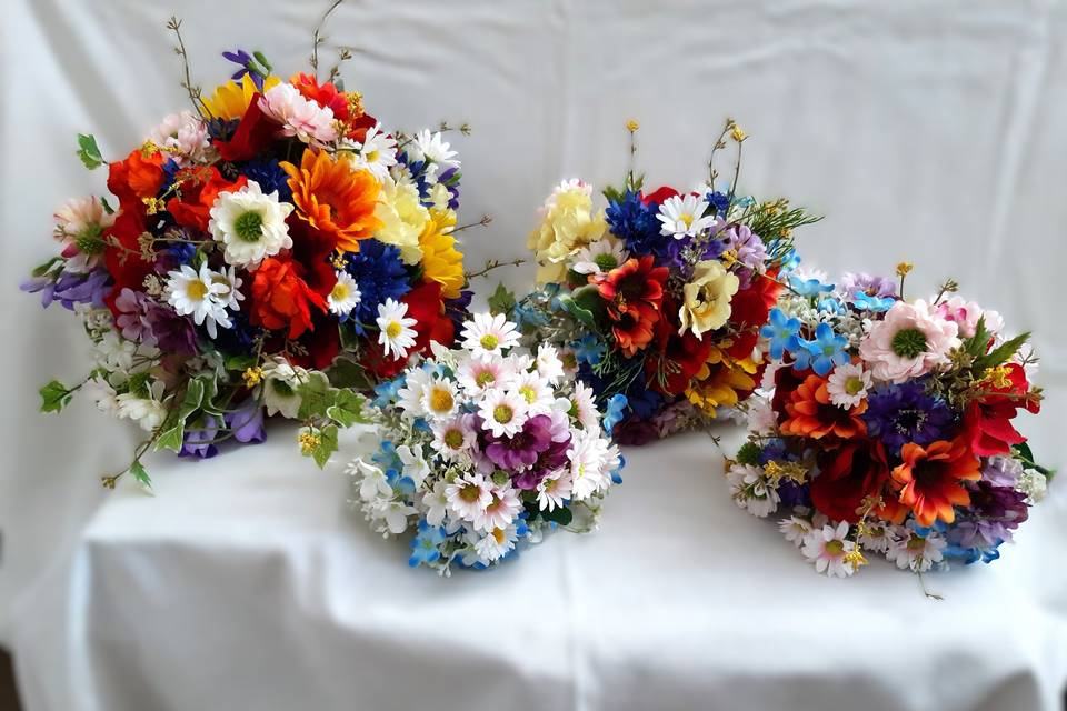 Bride, maids and flowergirls