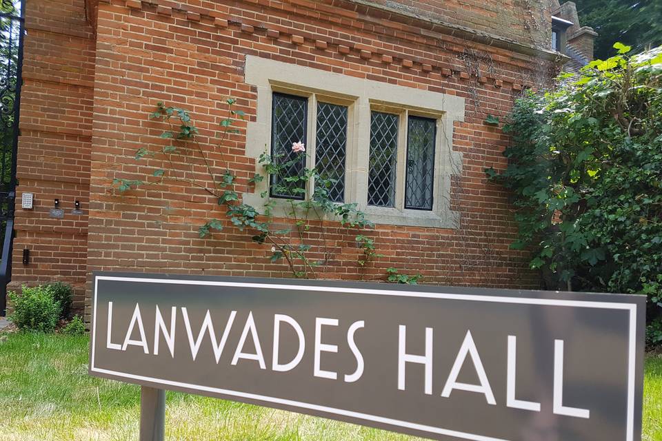 Lanwades Hall entrance sign