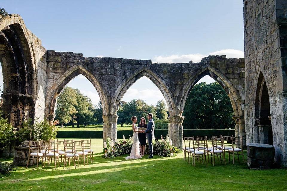 A blessing in the 12th century ruins