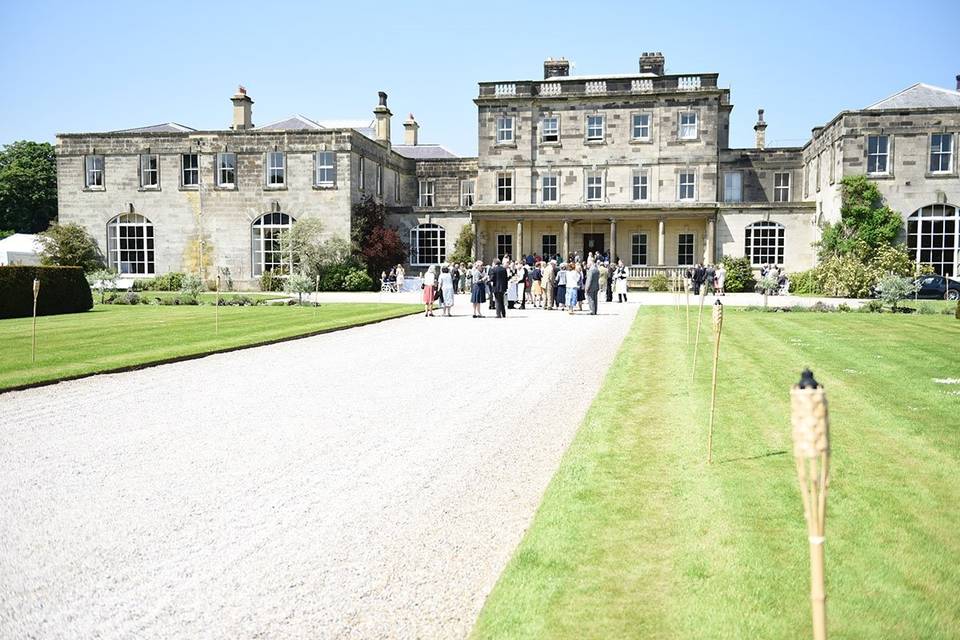 Reception in front of the house