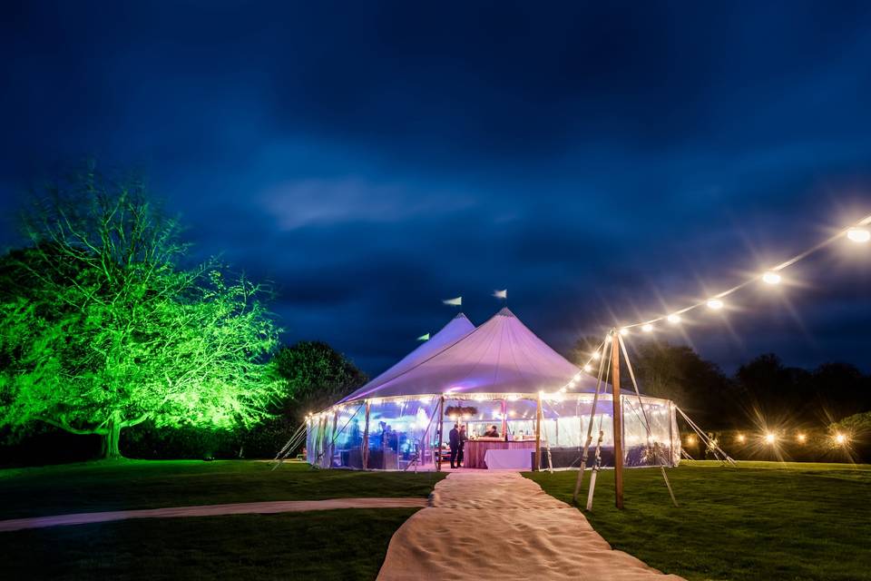 Sperry tent by night