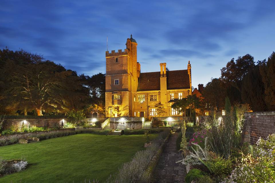 Sunken garden by night