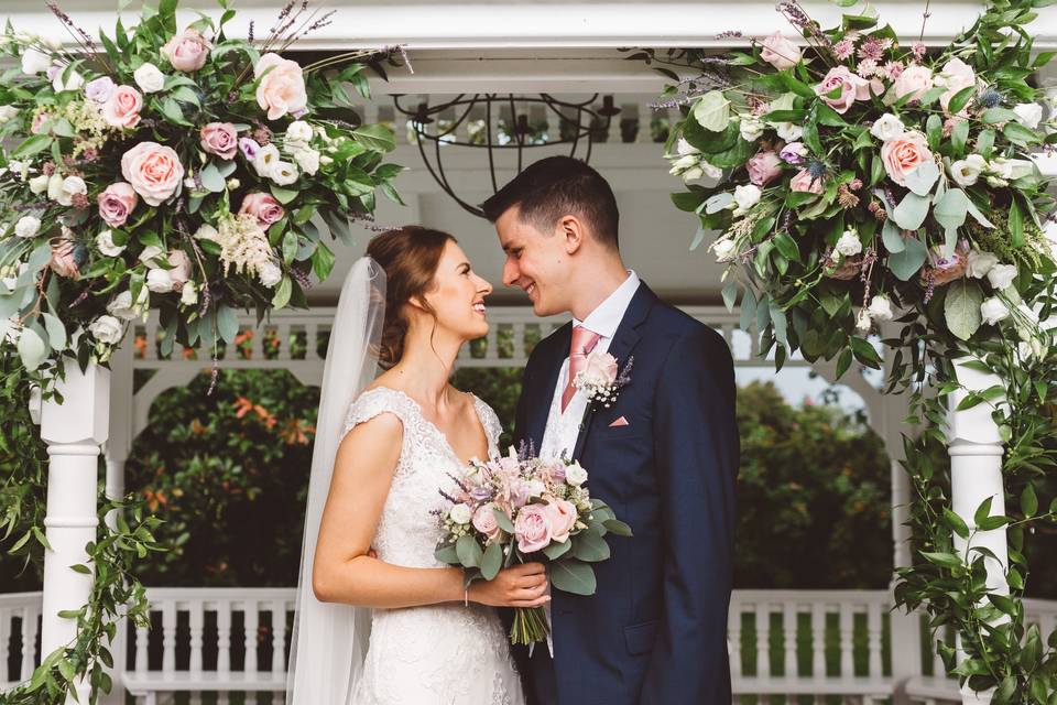 Romantic gazebo flowers