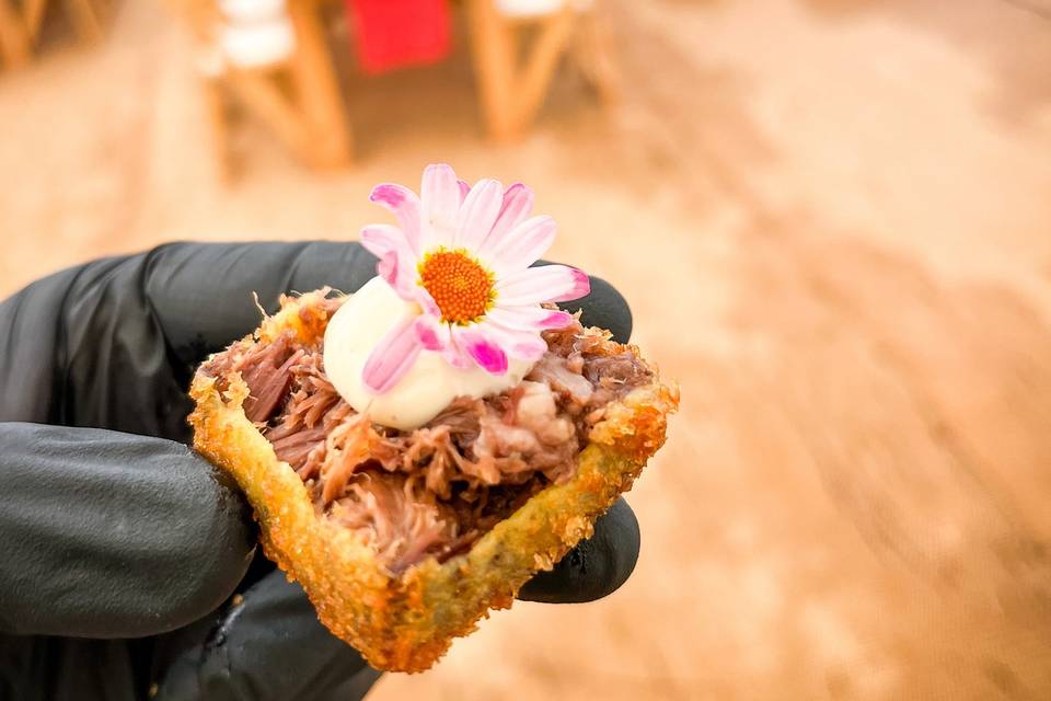 Beef shoulder croquette canapé