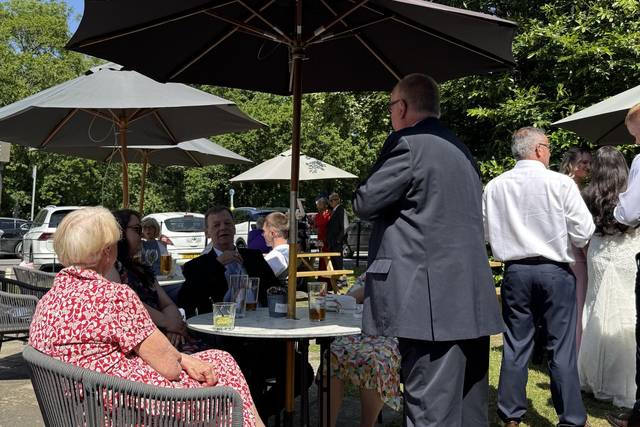 People enjoying a pub garden