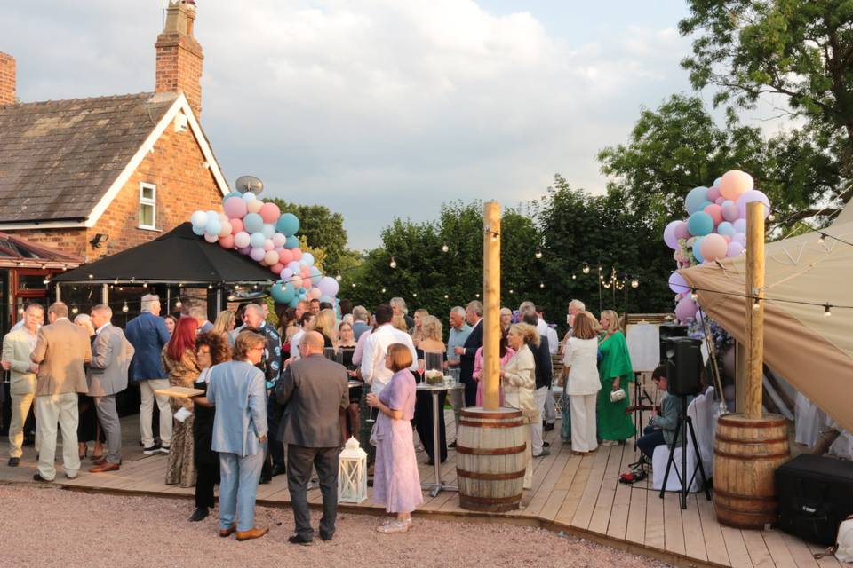 Guests outside the tipi