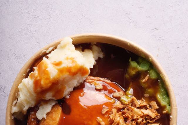 Takeaway pie and mash