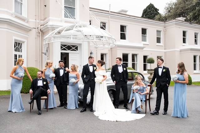 Wedding Party in Front of Club