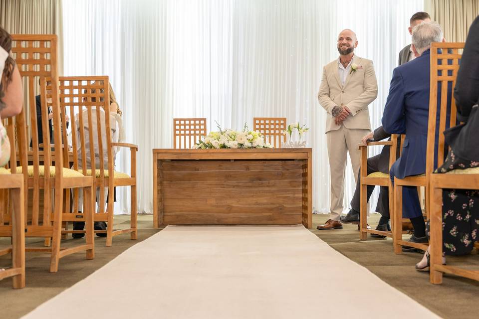 Groom waiting