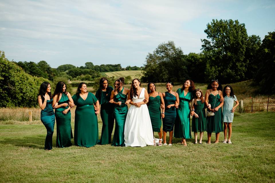 Girls in green