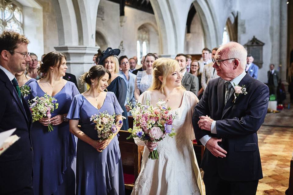 Dad walking down the aisle