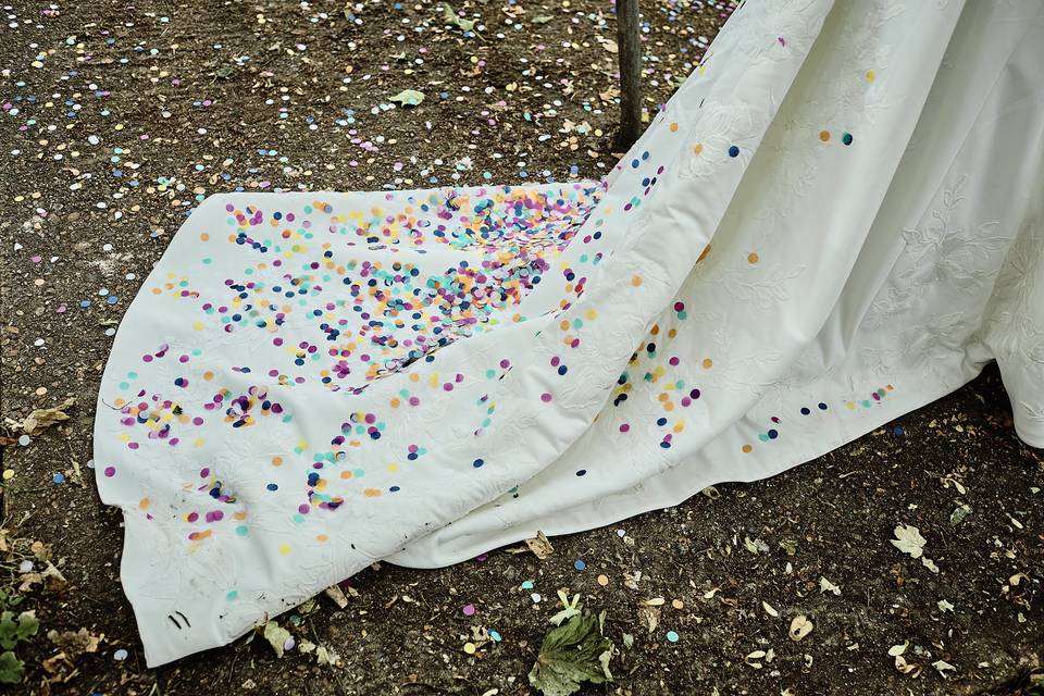 Confetti on the dress details