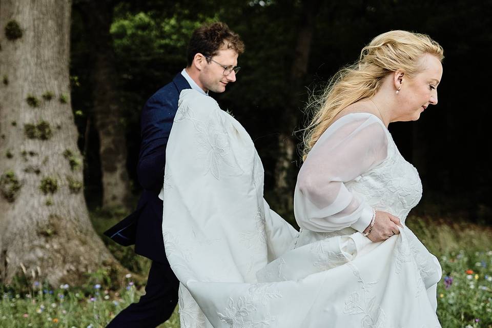 Walking with the dress