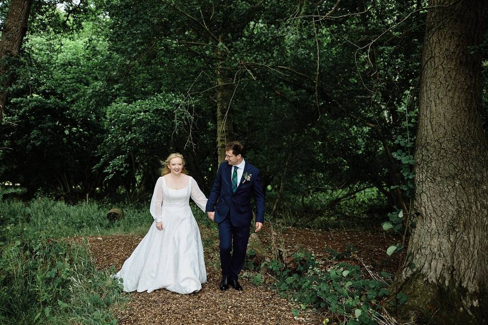 Walking in the woods