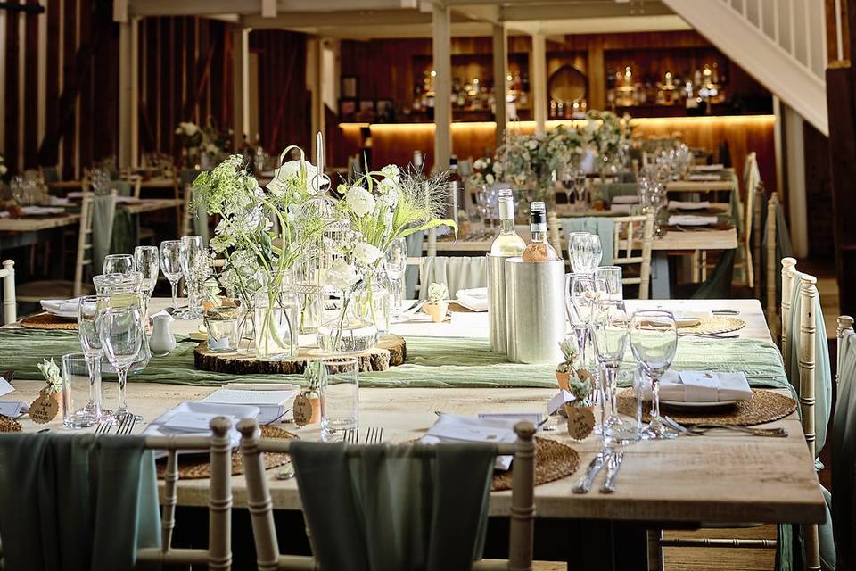 Mint green milling barn