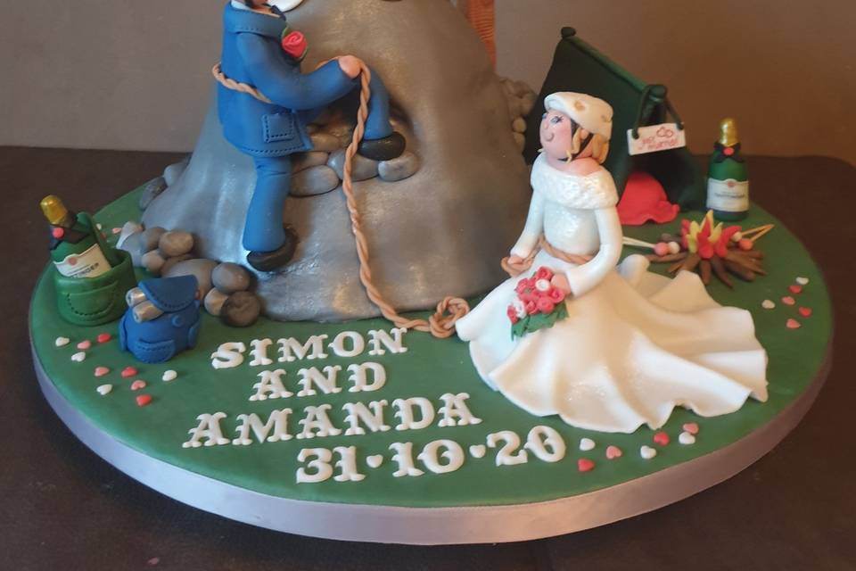 Rock climbing wedding cake